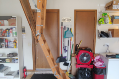 Before, Wooden attic ladders can be very dangerous!!  This customer fell and fractured an ankle, because the wooden ladder broke unexpectedly.